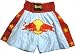 Boxing Shorts in Satin Red Bull Logo Large Size