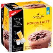 Gevalia 2-step 9 -Espresso Coffee Cups and Froth Packets, Mocha Latte (1 box/9 Espresso k-cups & Froth Packets) Pack of 2