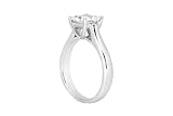 0.75 Ct Princess E/VS Certified (Clarity Enhanced) Solitaire Diamond Engagement Ring in 14KW