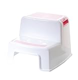 Ziweiba キッズ用 子供のスツール 厚い プラスチック スツール 踏み台 ステップ 2段 耐荷重80kg ( Bピンク)