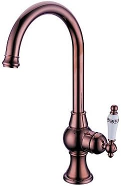 Antique Rose Gold Finish Brass One Hole Single Handle Deck Mounted Kitchen Faucet