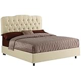 Parchment Shantung Tufted Bed (Queen)