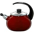 Whistling Stove Top Kettle, Non Toxic Enamel Coating,2.0L/cherry
