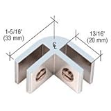 CRL Chrome Anodized Aluminum 2-Way 90° Connectors for 1/4" Glass