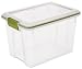 Sterilite 19322706 20-Quart Gasket Box, See-Through Lid and Base with Lime Latches, 6-Pack