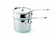 Mauviel M'Cook 5204.12 0.9 Quart Bain Marie with Lid, Cast Stainless Steel Handle