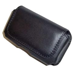 Executive Black Horizontal Leather Side Case Pouch with Belt Clip for Apple iPhone, iPhone 3G [Accessory Export Brand]