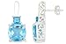 10 5/8 Carat Sky Blue and Swiss Blue Topaz Sterling Silver Earrings