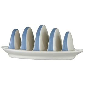 Blue & White Ceramic Cornish Breakfast Dining Table 4 Slice Toast Rack