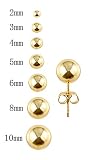 Silver stud earrings - Gold Plated - looks like real gold!! - ball size 2MM to 10MM - hand polished to a very high jewellery standard - packed in a lovely velvet pouch