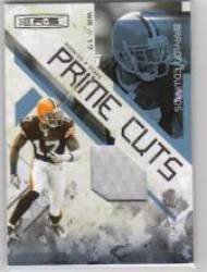 2009 Donruss Rookies and Stars Prime Cuts #10 Braylon Edwards - Clevland Browns (Piece of Authentic Game-Worn Jersey - Serial #d to 50) (Football Cards)