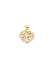 14k Grandpas Little Girl in Heart Charm