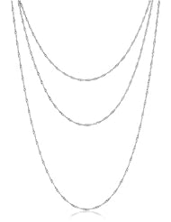 Sterling Silver Singapore Chain Necklace Set (1.40mm ), 18", 20", 24"