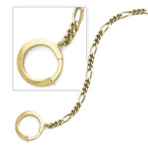 14K Gold Pocket Watch Chain with Figaro Links