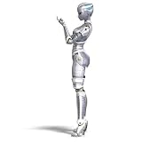 Female Sexy Metallic Robot. 3D Rendering with Clipping Path and - 24