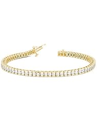 14KT Yellow Gold Contemporary Diamond Tennis Bracelet featuring 62 Channel Set Round Brilliant Cut Diamonds in a High Polished Setting. 1 7/8 CTW