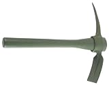  : US Pickel, Metall, oliv, mit Holzstiel, Spitzhacke und Flachhacke, US Mod.