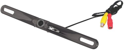 Pyle PLCM18BC License Plate Mount Rear View Backup Color Camera with Distance Scale Line ''Zinc Black Chrome''