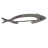 Pugster Purple Rhinestone Shark Brooches Pin