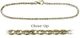10 K Yellow Gold 10 Inch Flat Gucci Style Anklet