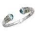 925 Silver & Blue Topaz Bracelet with 14k Gold Accents