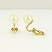 3D Classic Pearl Clip On Earrings - White Cream 6mm Gold