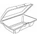 Dart 205HT1 9.3 Inch Length by 6.4 Inch Width by 2.9 Inch Height Single Compartment Foam Hinged Lid White Container 100-Pack (Case of 2)