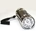 Super-Bright 9 LED Heavy-Duty Compact Aluminum Flashlight - Gunmetal Silver