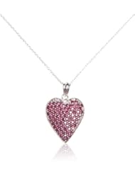 3.95 Carat Genuine Ruby 925 Sterling Silver Heart Pendant
