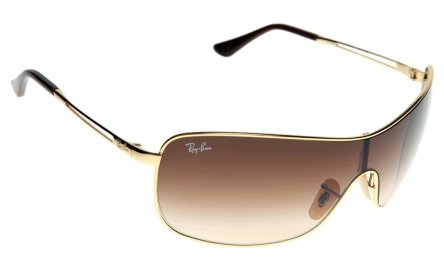 Ray-Ban RB3466 Composite Sunglasses 135 mm, Non-Polarized, Gold/Brown Gradient