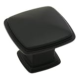 Cosmas 4391FB Flat Black Cabinet Hardware Knob - 1-1/4 Inch Square