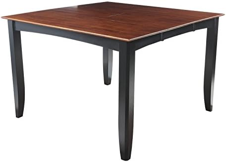 Ryley Solid Wood Dining Table Counter Height In Black And Saddle Brown
