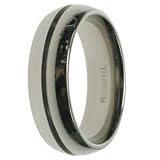 Titanium Ring Comfort fit. Combination of matte and Shiny polish. Width: 7mm