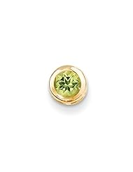 14k Yellow Gold 5mm Peridot Bezel Pendant