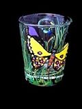 Butterfly Meadow Design - Hand Painted - Collectible Shot Glass - 2 oz.