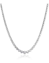 14k White Gold Milgrain Diamond Tennis Necklace, 16" (5.5cttw, H-I Color, SI2-I1 Clarity)