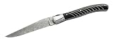 Laguiole-Taschenmesser, Rosendamast, 120 Lagen, Büffelhorn, Sterlingsilber