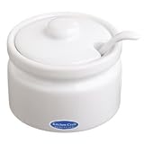 Kitchen Craft White Porcelain Preserve/Jam Pot with Lid & Spoon
