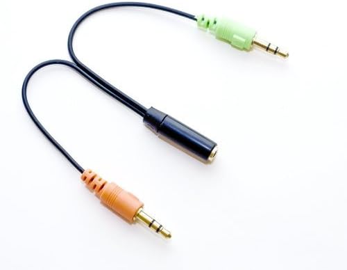 Smartphone Headset to PC Adapter - Use a 3.5mm iPhone/Smartphone Headset With Your PC, Converts 3.5mm Plug to Dual Mic/Audio 3.5mm, for Skype/VOIP (01-PH35-PC35)