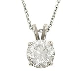 1.67ct Round Brilliant Pendant 14KW; Egl E-F; SI2
