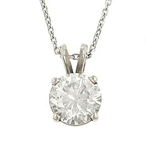 1.67ct Round Brilliant Pendant 14KW; Egl E-F; SI2