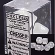 Chessex Dice: Polyhedral 7-Die Frosted Dice Set - Clear w/white (Limited Edition)