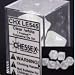 Chessex Dice: Polyhedral 7-Die Frosted Dice Set - Clear w/white (Limited Edition)