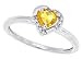 0.62ct Citrine Diamond Heart Ring in 10Kt White Gold
