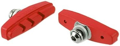 Set of 2 Adjustable Angle Brake Pads for Bikes - 50mm - Red