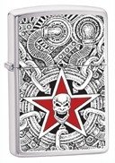 Brushed Chrome, Skull Industrial (ZI20412) Category: Urban Style Zippo Lighters