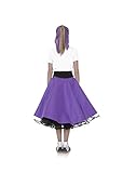 Hip Hop 50s Shop 7 Piece Child Poodle Skirt Outfit, Size 6 Purple
