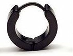 DealMagik Silver Black Stainless Steel Earring Pierced Ear Cuff Jewelry 1 Earring Nickel Free (Black)