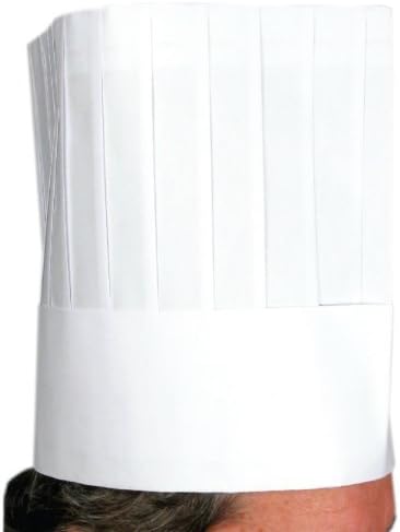 Winco Disposable Chef Hat, 9 inch High - 10 pieces per bag