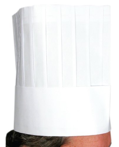 Winco Disposable Chef Hat, 9 inch High - 10 pieces per bag